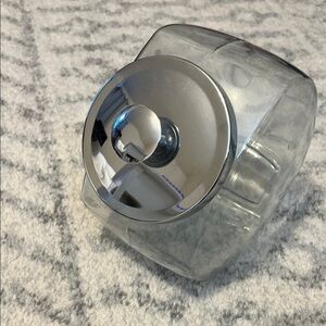 Clear Glass Jar with Silver Lid